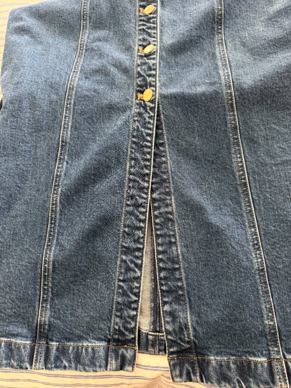 Madewell Dark Blue Denim Button-Front Midi Dress - Picture 5 of 5